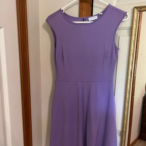 slim fit dress slacks Linen Seam Flare Lilac Dress – Sahara main image 1